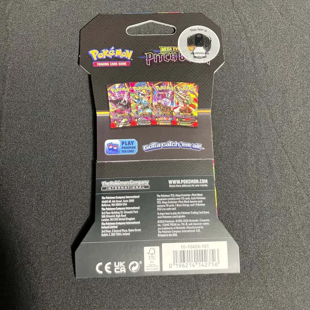 Pokemon TCG Mega Evolution-Pitch Black Sleeved Booster Pack Lot Of 6